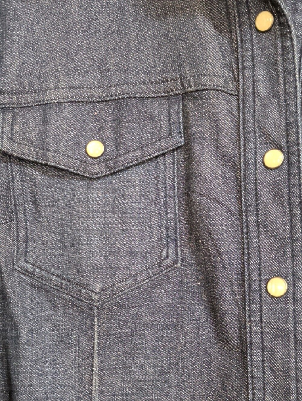 Duluth Trading Co Dark Blue Denim Button/Snap Down Women's Size Large Like New - Picture 4 of 5